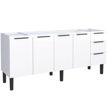 Imagem de Gabinete Para Cozinha Aço Jupiter 1,92m Branco Para Pia De 2,00m - P101633 - Cozimax