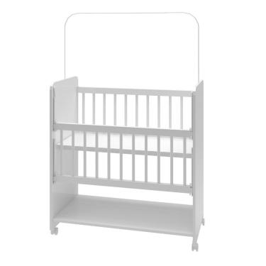 Imagem de Mini Berço Bedside Branco Com Grade Movél + Colchão