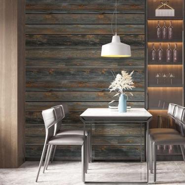 Imagem de Kit 3 Rolos Papel De Parede Adesivo Tábua Rústica 3,0M