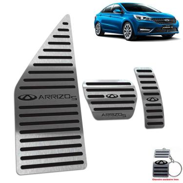 Imagem de Descanso De Pé + Pedaleira Aço Inox Chery Arrizo 5 Preto
