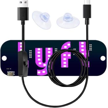 Imagem de Sinal de luz LED para para-brisas de carro - Luz LED para para-brisa Ride-Share com decalque azul rosa e ventosas plugue USB para carros, caminhões, SUVs