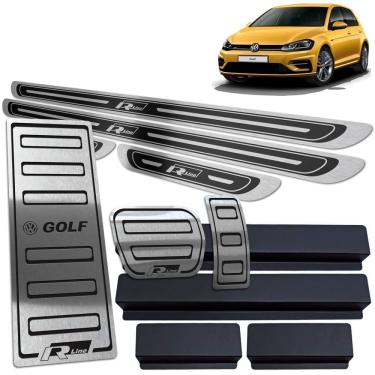 Imagem de Soleiras Pedaleira Auto Descanso Golf R-line 18 19 Preto AR