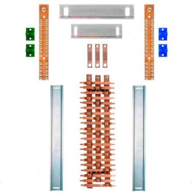 Imagem de Kit Barramento Trifásico 150A para 42 Circuitos - Zathura