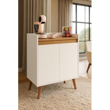 Imagem de Armário Aparador Buffet Vick 2 Portas Com Prateleira Pés Palito Cores 