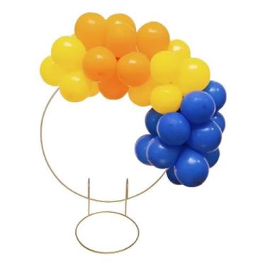 Imagem de Arco De Mesa Pé Redondo Dourado Festa Bexiga Mini 50cm DouradoArco De 