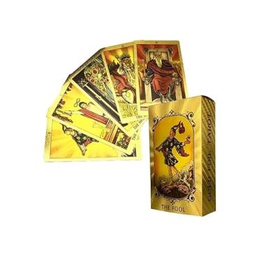 Imagem de Tarô Rider Waite Gold Premium Cartas De Plástico Dourado