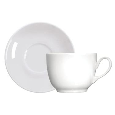 Imagem de Germer, Xícara e pires para chá em porcelana, modelo Coup, 240 ml, Branco
