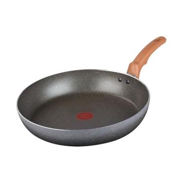 Imagem de Frigideira Rochedo Natural Stone 30cm, Cinza com Efeito Pedra, Antiaderente Minerium, Alumínio de Alta Espessura 2mm, Thermo-Sinal e Cozimento Homogêneo