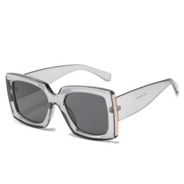 Imagem de Óculos de sol pretos vintage femininos, moda gradiente, luxo, espelhado, prateado, leopardo, masculino (C6)