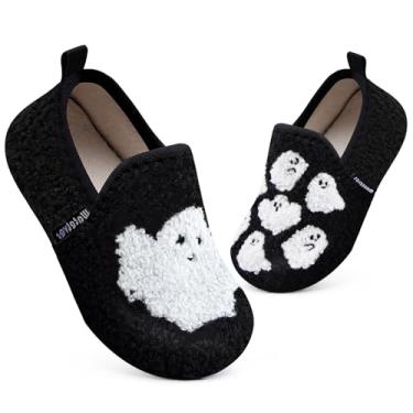 Imagem de WateLves Pantufas infantis para meninas e meninos, sapatos para casa, leves, antiderrapantes, para inverno, ambientes internos e externos, sapatos de caminhada, Fantasma, 8-8.5 Toddler