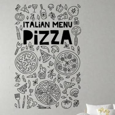 Imagem de Adesivos de parede Fast Food Pizza Shop placa sala de jantar restaurante cozinha adesivos vinil decoração moderna murais papel de parede 57 x 100 cm