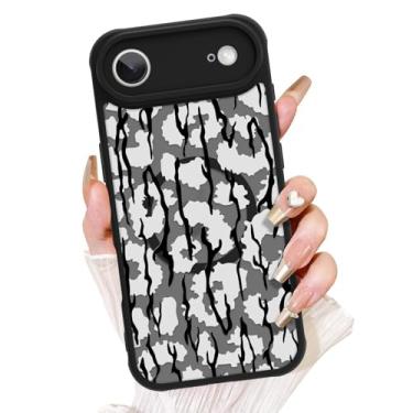 Imagem de AIGOMARA Capa magnética projetada para iPhone Air [compatível com MagSafe] Capa de telefone fofa com estampa de camuflagem para mulheres Gilrs TPU macio e PC capa protetora traseira fina preta