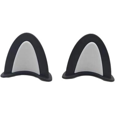 Imagem de 2 peças de adesivos de decoração de capacete de orelhas de gato, acessórios decoração de capacete universal autoadesivo, acessórios fofos decorações de capacete motocicleta bicicleta scooter, preto e