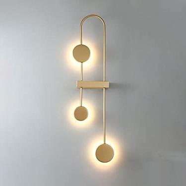 Imagem de Luminária de parede LED de metal, luminária de parede moderna, abajur de acrílico de 18 W, luminária de parede dourada, luminária de parede para sala de estar, quarto, cabeceira, restaurante