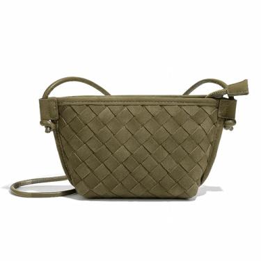 Imagem de OAYAO Mini clutch de ombro transversal de tecido para mulheres, Verde, Small