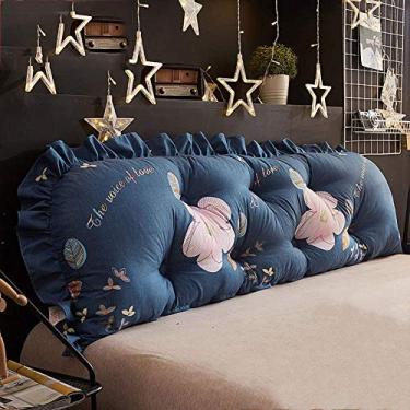 Imagem de Almofada de cabeceira de encosto, almofada lombar estofada lavável removível, posicionadores corporais reforçados, suporte para leitura, cabeceira, almofada, 100 x 12 x 53 cm (C 100 x 12 x 21