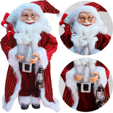 Imagem de Boneco Decorativo Papai Noel Tradicional Lampião Natal 45cm