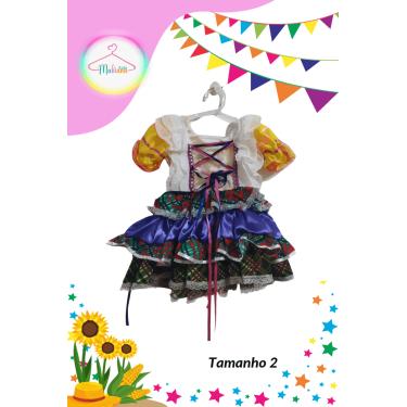 Imagem de Vestido Junino infantil colorido (Tam. 2)