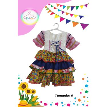 Imagem de Vestido Junino infantil colorido (Tam. 6)