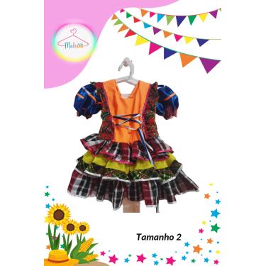 Imagem de Vestido Junino infantil colorido (Tam. 2)