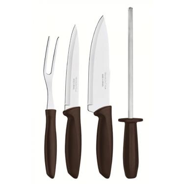 Imagem de Kit Churrasco Inox 4 Peças Plenus Marrom Tramontina