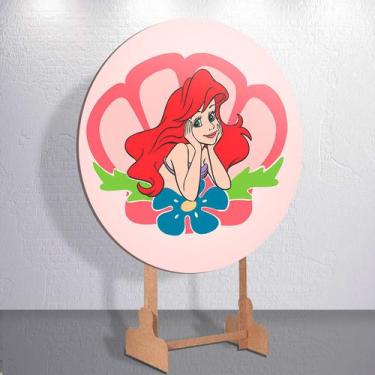Imagem de Capa Grande e Mini Painel Sereia Princesa Litle Redondoda Estampa Subl