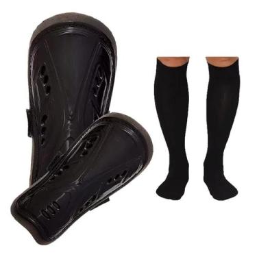 Imagem de Kit Conjunto Caneleira E Meião Apollo Atoalhado Confortável Futebol Jo