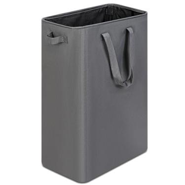 Imagem de Cesto de roupa suja fino efluky Narrow com alças 75L cinza
