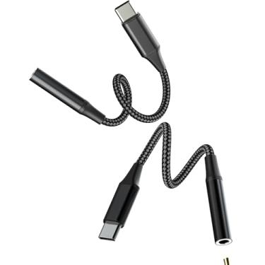 Imagem de Adaptador de fone de ouvido USB C para conector de 3,5 mm (pacote com 2) para iPhone15 16 Pro para Apple para iPad compatível com Samsung DAC cabo auxiliar tipo C carregador de áudio divisor adaptador