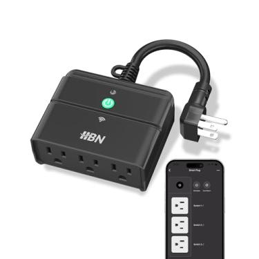 Imagem de HBN Plugue Inteligente Externo, Tomada Wi-Fi Resistente com 3 Tomadas Independentes, Compatível com Alexa e Google Assistant, À Prova D'Água Ip44, Tomada de Voz e Controle Remoto, Sem Necessidade de H