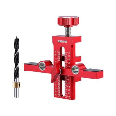 Imagem de Dualoai Gabarito de montagem de porta de armário, ferramenta de instalação de porta de armário com braço de suporte e braçadeira, Jig com Bit