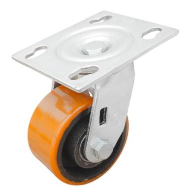 Imagem de Rodízio Giratório 4x2 Ajax Sem Freio – Roda PU sobre Ferro, Capacidade 400 kg, Industrial e Logística