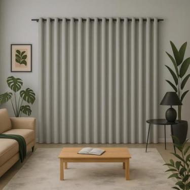 Imagem de Cortina Blackout Taupe Com Até 90% De Vedação 2,80 X 1,80 Metros Bloqueio Eficiente Da Luminosidade | Lizil Decor (Marfin)