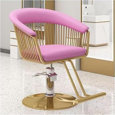 Imagem de Cadeira De Barbeiro Para Salão De Cabeleireiro Doméstico E Profissional, Cadeira De Cabeleireiro Com Giro E Bomba Hidráulica, Cadeira De Beleza De Estilo De Cabelo Ajustável, Pink
