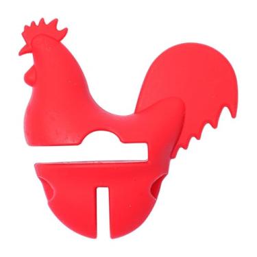 Imagem de Descanso de colher em forma de frango vermelho – suporte de utensílios de silicone bonito e funcional para balcões e panelas de cozinha