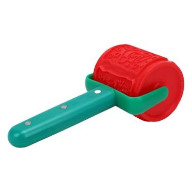 Imagem de Luqeeg Rolo de massa em relevo, 12 estampas, rolo de carimbo de biscoito fofo DIY com duas cabeças de rolo substituíveis e alça ergonômica antiderrapante, ideal para utensílios de cozinha em casa