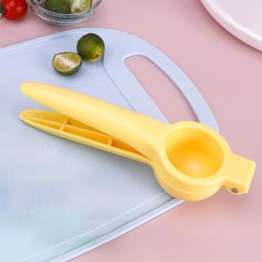 Imagem de Espremedor de frutas cítricas manual, extrator de suco portátil multiuso para limões, laranjas e frutas pequenas, amarelo