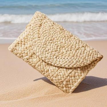 Imagem de 1 bolsa clutch envelope de praia, bolsa feminina com design elegante e durável, ideal para passeios de verão, férias ou eventos casuais, um acessório atemporal para estilo sofisticado, Verde