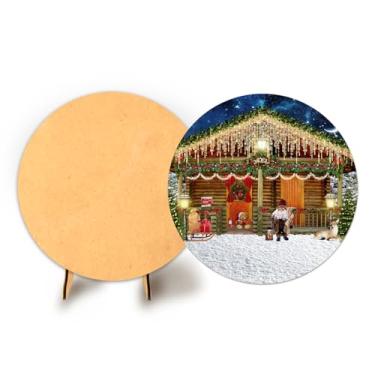 Imagem de Painel Redondo C Elastico 50cm Natal + Suporte MDF (NAT018)