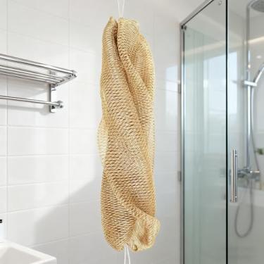Imagem de Esponja de rede esfoliante africana, esponja de rede africana, panos de banho de banho, esfregão traseiro para uso diário, cáqui