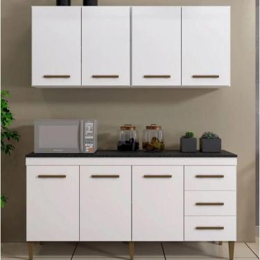 Imagem de Cozinha Completa Atenas 7 Portas 3 Gavetas Kaiki Móveis - Branco