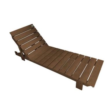 Imagem de Espreguiçadeira Madeira Plástica Maciça Marrom Lanci Resistente Extern