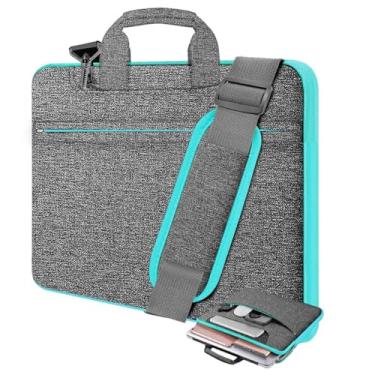 Imagem de Bolsa de ombro para laptop de 17,3 polegadas, pasta protetora durável à prova de choque com vários bolsos compatível com a maioria dos notebooks HP Acer Dell MSI de 17-17,3 polegadas, cinza-escuro