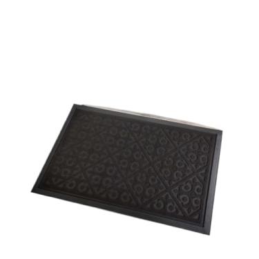 Imagem de Tapete Porta, Capacho Tapete Emborrachado Sala Banheiro Porta de Entrada Antiderrapante(45x75cm)(Lanças Preta)