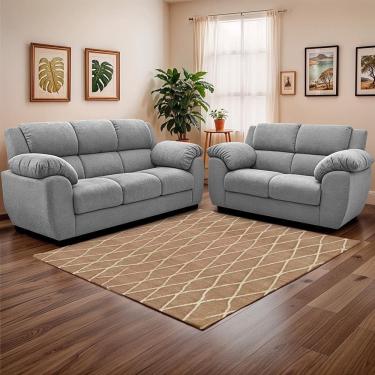 Imagem de Sofá De 3 E 2 Lugares Cama Inbox Paris Com 202cm E 152cm Cinza Claro