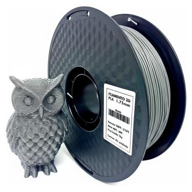 Imagem de Filamento de Impressora 3D PLA Prata 1.75mm 1KG Cor Brilhante Textura Macia Masterprint Filamento 3D
