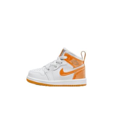 Imagem de Nike Tênis infantil Air Jordan 1 Mid SE, Cinza futebol/laranja - verde pinho, 17