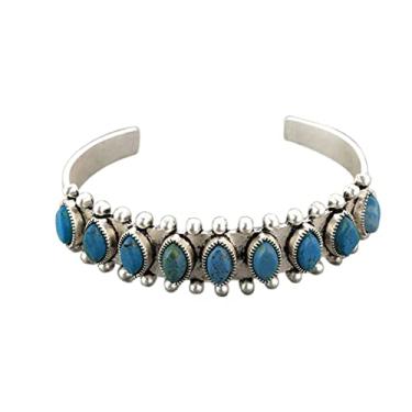 Imagem de Fuqimanman2020 Pulseira com gravação de pedra natural boêmia, turquesa, ajustável, estilo ocidental, estilo nacional, para mulheres, joia Boho, Adjustable, fits 6-9 inches wrist, Pedra, Pedra