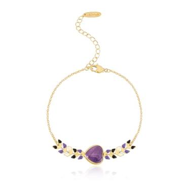 Imagem de Montana West Wrangler Pulseira feminina banhada a ouro 14 K Country Natural Stone Cowgirl Boho Jewelry 18 cm com extensor de 5 cm, 6.5 " - 7.5 ", Cobre, Sem Pedra Preciosa