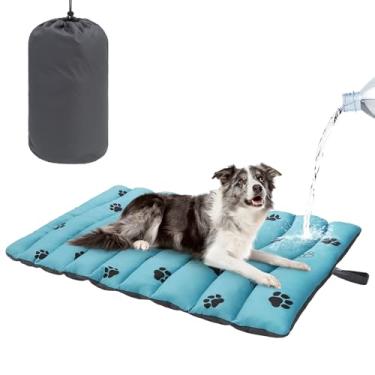 Imagem de BEAUTYZOO Cama para cães ao ar livre, impermeável, cama reversível, portátil para cães de viagem com bolsa de transporte - lavável na máquina, durável, tapete dobrável para animais de estimação para